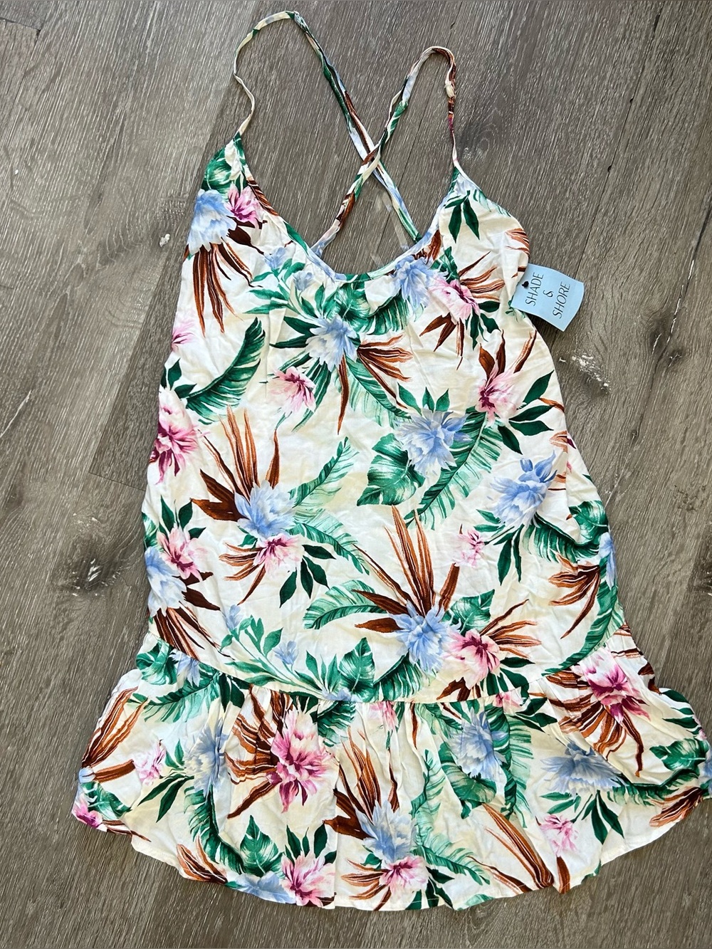 NWT XS 0-2 Shade & Shore Floral Swim Cover Up Dress